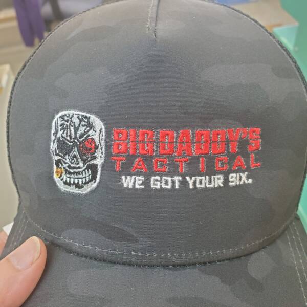 Big Daddy's Tactical Red Insignia Grey Camo Hat