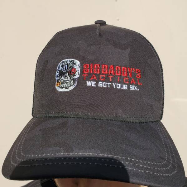 Big Daddy's Tactical Red Insignia Grey Camo Hat - Image 3